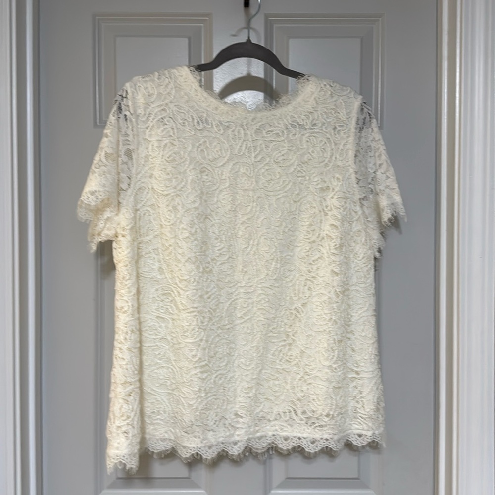 Cato’s Cream Lace Blouse Size XL